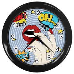 Pop Art   Wall Clock (black) by Valentinaart