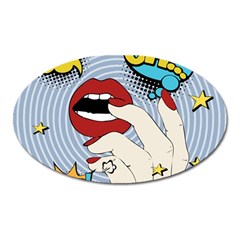 Pop Art   Oval Magnet by Valentinaart