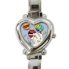 Pop Art   Heart Italian Charm Watch by Valentinaart