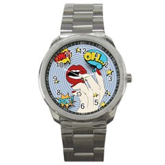 Pop Art   Sport Metal Watch by Valentinaart