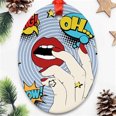 Pop Art   Oval Ornament (two Sides) by Valentinaart