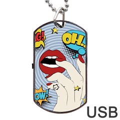 Pop Art   Dog Tag Usb Flash (one Side) by Valentinaart