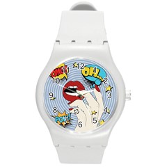 Pop Art   Round Plastic Sport Watch (m) by Valentinaart