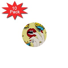 Pop Art   1  Mini Buttons (10 Pack)  by Valentinaart