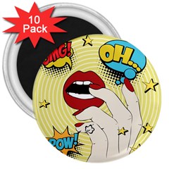 Pop Art   3  Magnets (10 Pack)  by Valentinaart