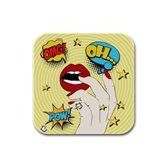 Pop Art   Rubber Square Coaster (4 Pack)  by Valentinaart