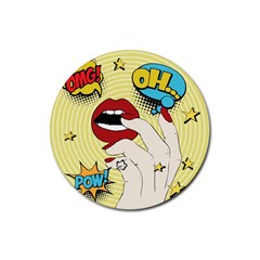 Pop Art   Rubber Round Coaster (4 Pack)  by Valentinaart