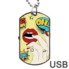 Pop Art   Dog Tag Usb Flash (two Sides) by Valentinaart