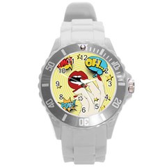 Pop Art   Round Plastic Sport Watch (l) by Valentinaart