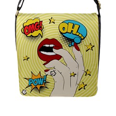 Pop Art   Flap Closure Messenger Bag (l) by Valentinaart