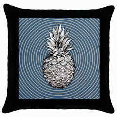 Pop Art  Pineapple  Throw Pillow Case (black) by Valentinaart