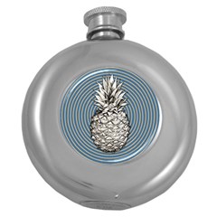 Pop Art  Pineapple  Round Hip Flask (5 Oz) by Valentinaart