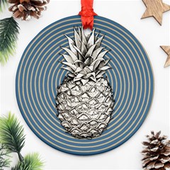 Pop Art  Pineapple  Round Ornament (two Sides) by Valentinaart