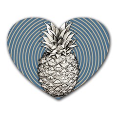 Pop Art  Pineapple  Heart Mousepads by Valentinaart