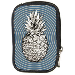 Pop Art  Pineapple  Compact Camera Leather Case by Valentinaart