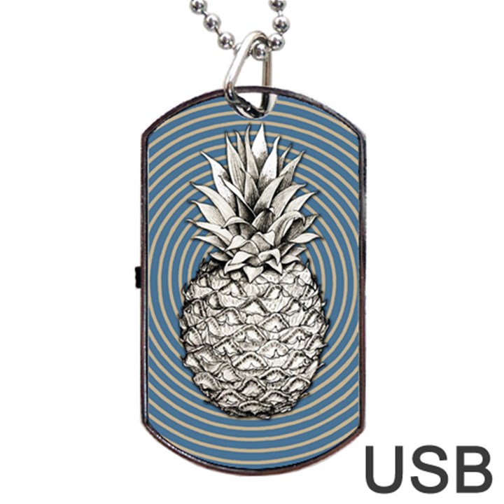 Pop Art  Pineapple  Dog Tag USB Flash (One Side)