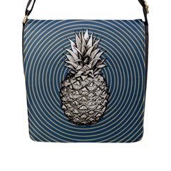 Pop Art  Pineapple  Flap Closure Messenger Bag (l) by Valentinaart