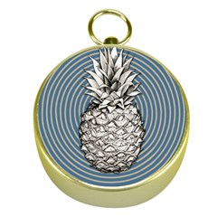 Pop Art  Pineapple  Gold Compasses by Valentinaart