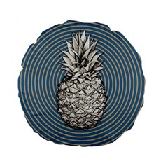 Pop Art  Pineapple  Standard 15  Premium Flano Round Cushions