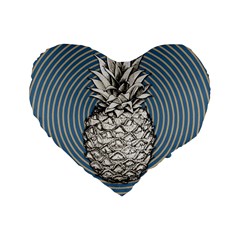 Pop Art  Pineapple  Standard 16  Premium Flano Heart Shape Cushions by Valentinaart