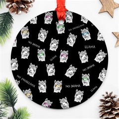 Llama Pattern Ornament (round) by Valentinaart