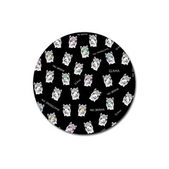 Llama Pattern Magnet 3  (round) by Valentinaart