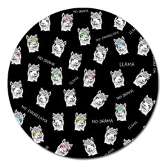 Llama Pattern Magnet 5  (round) by Valentinaart