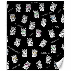 Llama Pattern Canvas 8  X 10  by Valentinaart