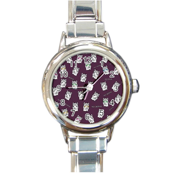 Llama pattern Round Italian Charm Watch