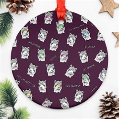 Llama Pattern Ornament (round) by Valentinaart