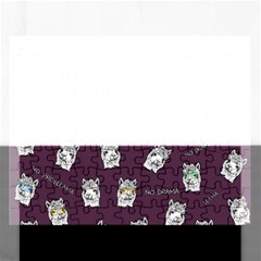 Llama Pattern Rectangular Jigsaw Puzzl by Valentinaart