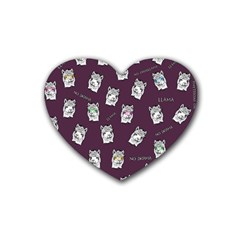 Llama Pattern Heart Coaster (4 Pack)  by Valentinaart