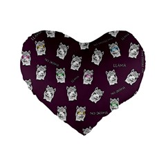 Llama Pattern Standard 16  Premium Flano Heart Shape Cushions by Valentinaart