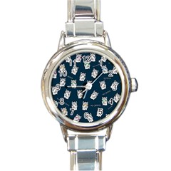 Llama Pattern Round Italian Charm Watch by Valentinaart