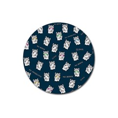 Llama Pattern Magnet 3  (round) by Valentinaart