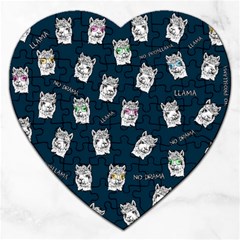 Llama Pattern Jigsaw Puzzle (heart) by Valentinaart