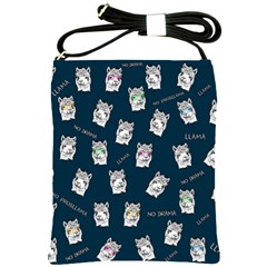 Llama Pattern Shoulder Sling Bag by Valentinaart