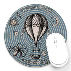 Vintage Adventure Expedition Round Mousepads by Valentinaart