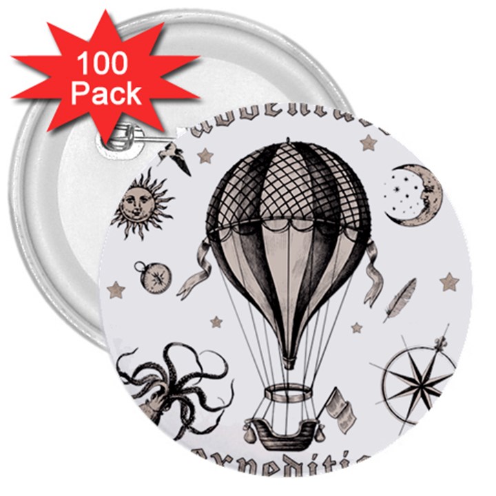 Vintage Adventure Expedition 3  Buttons (100 pack) 