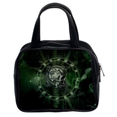 Awesome Creepy Mechanical Skull Classic Handbag (two Sides) by FantasyWorld7