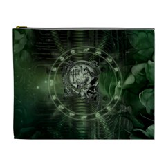 Awesome Creepy Mechanical Skull Cosmetic Bag (xl) by FantasyWorld7