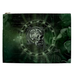 Awesome Creepy Mechanical Skull Cosmetic Bag (xxl) by FantasyWorld7