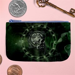 Awesome Creepy Mechanical Skull Large Coin Purse by FantasyWorld7