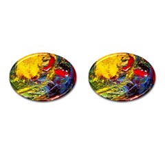 Yellow Chik 3 Cufflinks (oval) by bestdesignintheworld