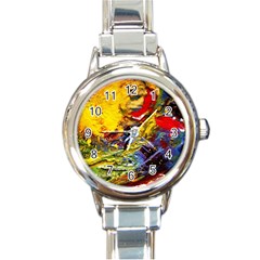 Yellow Chik 3 Round Italian Charm Watch by bestdesignintheworld