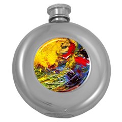 Yellow Chik 3 Round Hip Flask (5 Oz) by bestdesignintheworld