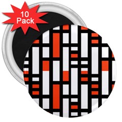 Linear Sequence Pattern Design 3  Magnets (10 Pack)  by dflcprints