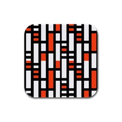 Linear Sequence Pattern Design Rubber Square Coaster (4 Pack)  by dflcprints