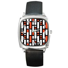 Linear Sequence Pattern Design Square Metal Watch by dflcprints