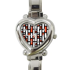 Linear Sequence Pattern Design Heart Italian Charm Watch by dflcprints